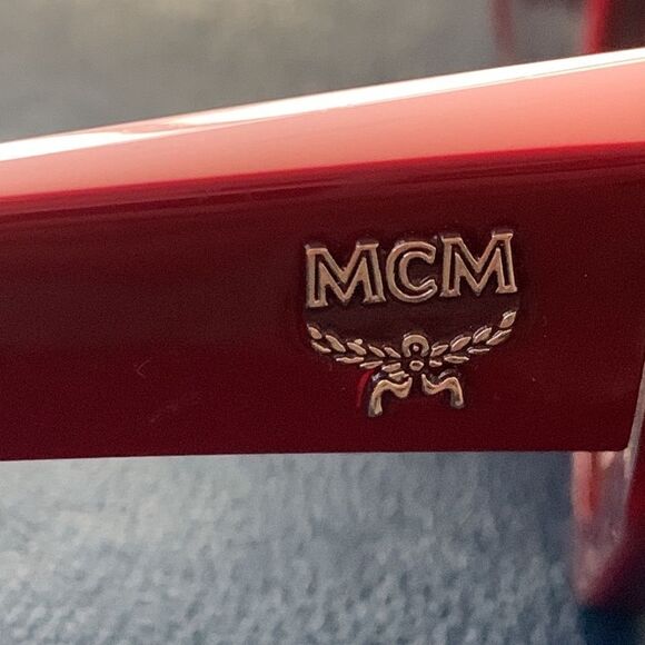 MCM Bordeaux Burgundy Square Sunglasses – Italian Luxury Designer Frames + Case - Picture 8 of 12